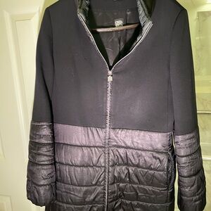 Cinzia Rocca Black Wool & Puffer Coat Women’s Size 10 Luxury Brand Italy